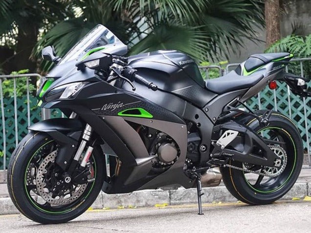 2016-2020 Matte Black Green Silver Kawasaki ZX10R Motorcycle Fairings