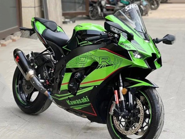 2021-2025 Green Black Red Stripe Kawasaki ZX10R Motorcycle Fairings