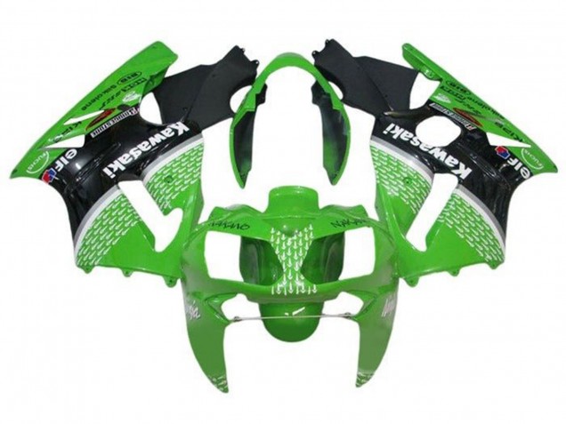 2000-2001 Green Black White Elf Kawasaki ZX12R Motorcycle Fairings