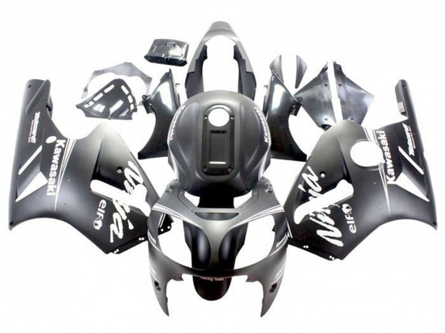2000-2001 Matte Black White Kawasaki ZX12R Motorcycle Fairings