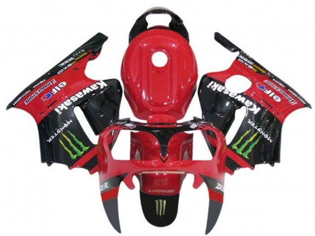 2000-2001 Red Black Green Monster Kawasaki ZX12R Motorcycle Fairings