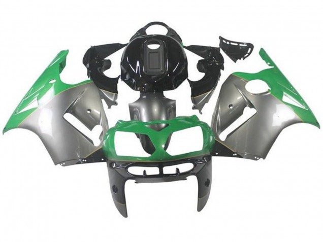 2000-2001 Silver Green Black Kawasaki ZX12R Motorcycle Fairings