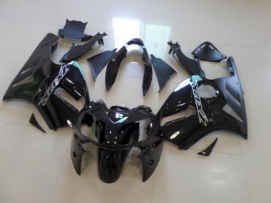 2002-2006 Glossy Black Matte Black Kawasaki ZX12R Motorcycle Fairings