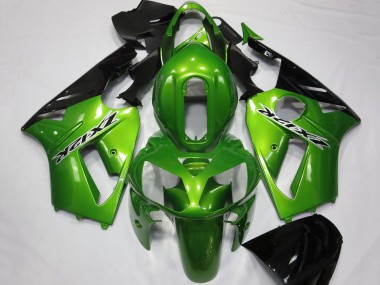 2002-2006 Green Glossy Black Kawasaki ZX12R Motorcycle Fairings