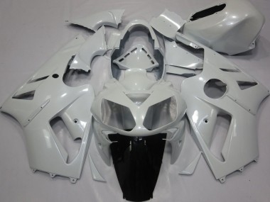 2002-2006 Pearl White Kawasaki ZX12R Motorcycle Fairings