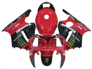 2002-2006 Red Black Green Elf Monster Kawasaki ZX12R Motorcycle Fairings