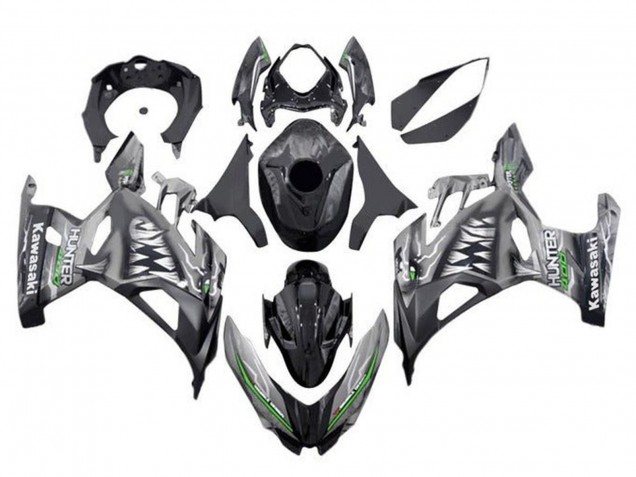 2018-2024 Nardo Grey Black Shark Kawasaki Ninja 400 Motorcycle Fairings