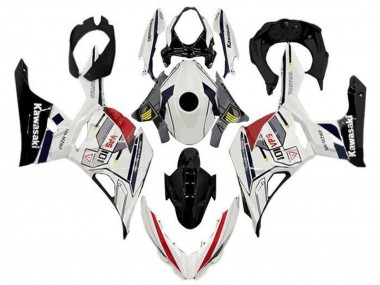 2018-2024 White Grey Yellow Red Black Stripe Kawasaki Ninja 400 Motorcycle Fairings