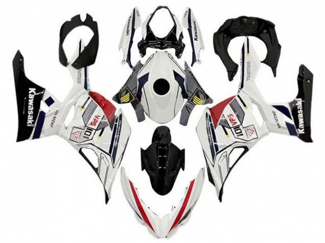 2018-2024 White Grey Yellow Red Black Stripe Kawasaki Ninja 400 Motorcycle Fairings