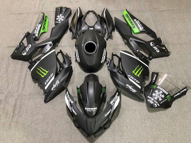 2018-2024 Matte Black White Green Monster Snow Kawasaki Ninja 400 Motorcycle Fairings