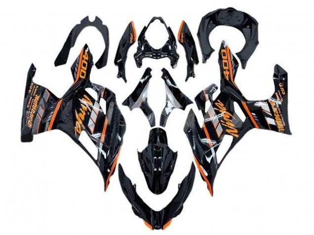 2018-2024 Glossy Black Orange Grey Kawasaki Ninja 400 Motorcycle Fairings