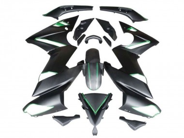 2009-2011 Matte Black Green Stripe Kawasaki Ninja 650 EX650 Motorcycle Fairings