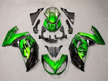 2012-2016 Green Glossy Black Kawasaki Ninja 650 EX650 Motorcycle Fairings