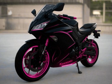 2017-2019 Glossy Black Pink Stripe Kawasaki Ninja 650 EX650 Motorcycle Fairings