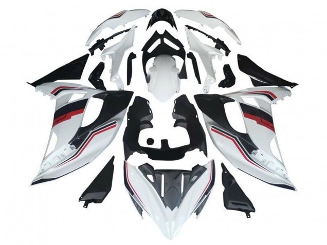 2017-2019 White Red Black Stripe Kawasaki Ninja 650 EX650 Motorcycle Fairings
