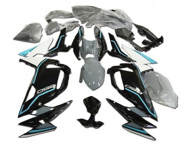 2020-2024 White Blue Glossy Black Kawasaki Ninja 650 EX650 Motorcycle Fairings