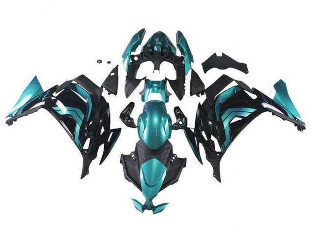 2020-2024 Teal Blue Black Kawasaki Ninja 650 EX650 Motorcycle Fairings