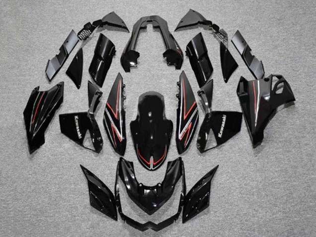 2010-2013 Glossy Black Red Stripe Kawasaki Z1000 Motorcycle Fairings