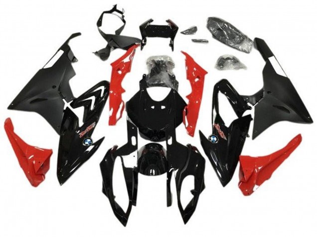 2015-2016 Glossy Black Matte Black Red BMW S1000RR Motorcycle Fairings