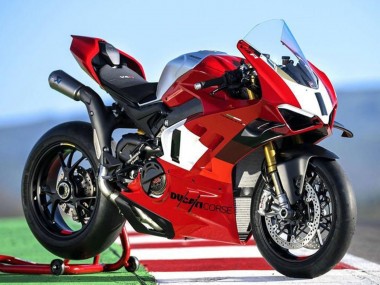 2022-2024 Silver White Red Corse Ducati Panigale V4 V4S Motorcycle Fairings