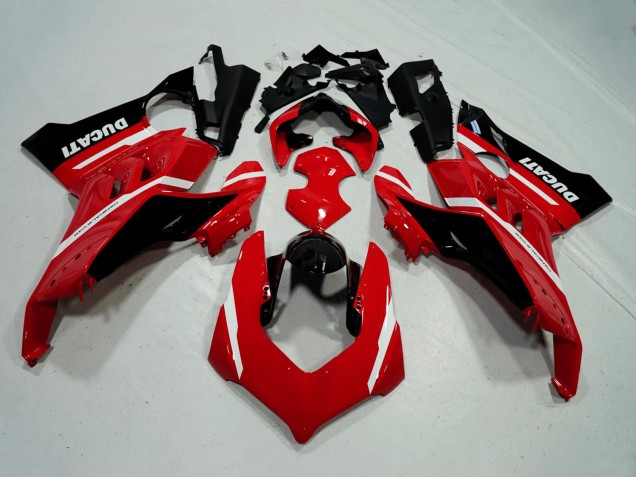 2020-2021 Red White Glossy Black Stripe Ducati Panigale V4 V4S Motorcycle Fairings