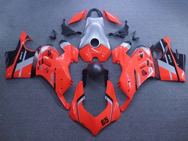 2020-2021 Silver Red Matte Black Stripe 65 Ducati Panigale V4 V4S Motorcycle Fairings