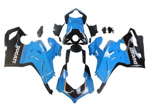 2020-2021 Light Blue Orange Glossy Black Ducati Panigale V4 V4S Motorcycle Fairings