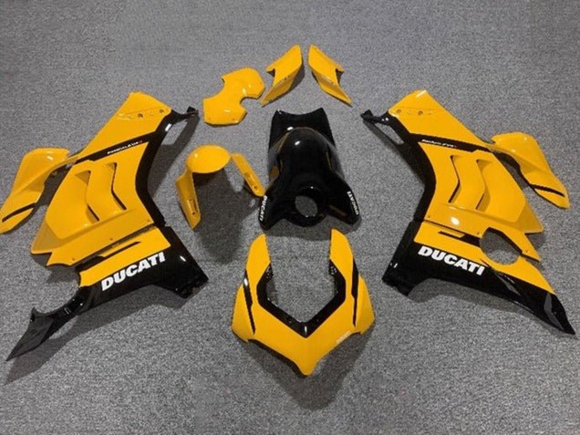 2020-2021 Yellow Glossy Black Ducati Panigale V4 V4S Motorcycle Fairings