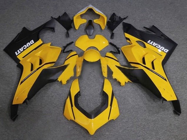 2020-2021 Yellow White Matte Black Ducati Panigale V4 V4S Motorcycle Fairings