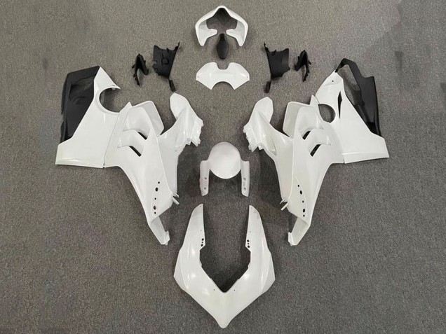 2020-2021 Pearl White Glossy Black Ducati Panigale V4 V4S Motorcycle Fairings