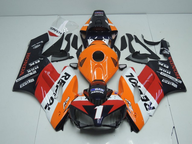 2004-2005 Orange White Red Glossy Black Repsol RCV 1 Honda CBR1000RR Motorcycle Fairings