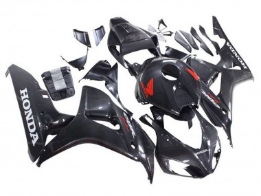 2006-2007 Faux Carbon Fiber Red White Honda CBR1000RR Motorcycle Fairings