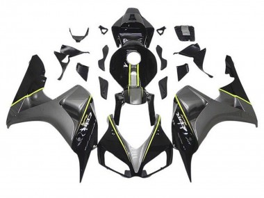 2006-2007 Grey Glossy Black Yellow Stripe Honda CBR1000RR Motorcycle Fairings