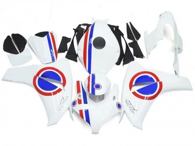 2008-2011 White Red Blue Stripe Honda CBR1000RR Motorcycle Fairings