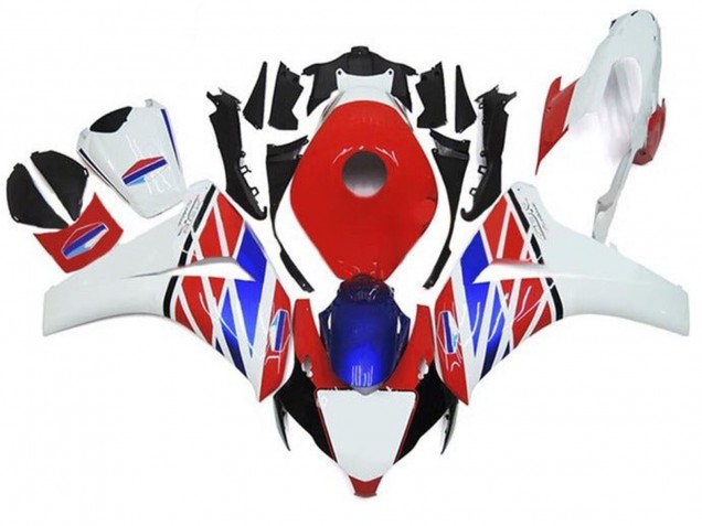 2008-2011 White Red Blue Black Stripe Honda CBR1000RR Motorcycle Fairings