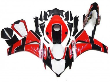 2008-2011 Red White Glossy Black Stripe Honda CBR1000RR Motorcycle Fairings