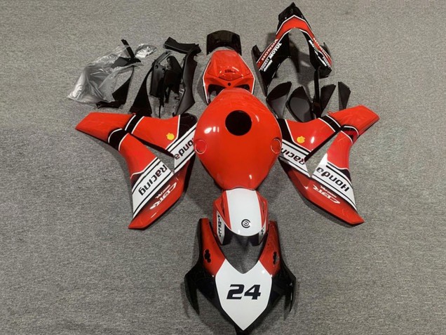 2008-2011 Red White Glossy Black 24 Honda CBR1000RR Motorcycle Fairings