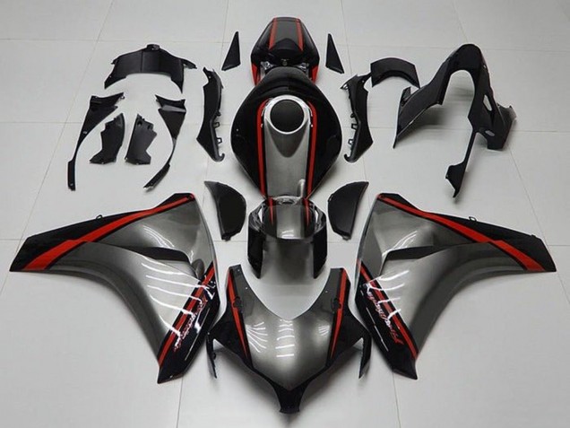 2008-2011 Grey Red Glossy Black Stripe Honda CBR1000RR Motorcycle Fairings