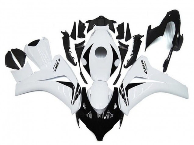 2008-2011 White Glossy Black Honda CBR1000RR Motorcycle Fairings
