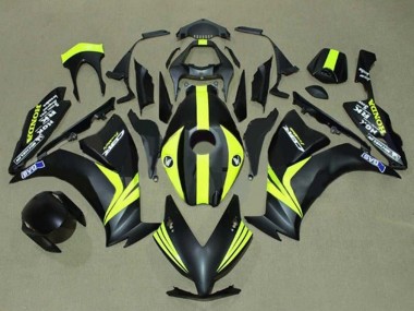2012-2016 Matte Black Yellow Stripe Honda CBR1000RR Motorcycle Fairings