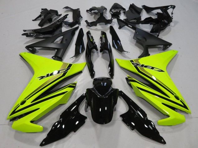 2013-2015 Neon Yellow Glossy Black Honda CBR500R Motorcycle Fairings