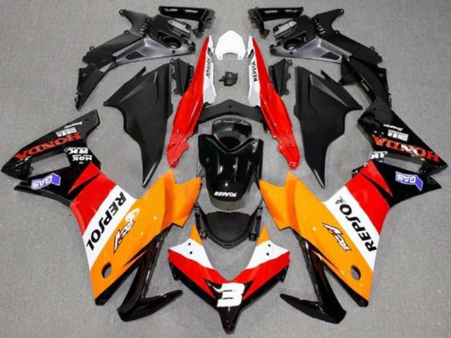 2013-2015 Orange White Red Glossy Black Repsol Honda CBR500R Motorcycle Fairings