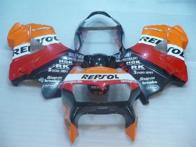 1998-2001 Orange White Red Black Repsol Honda VFR 800 Motorcycle Fairings