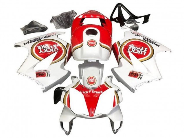 2002-2013 White Red Lucky Strike Honda VFR 800 Motorcycle Fairings