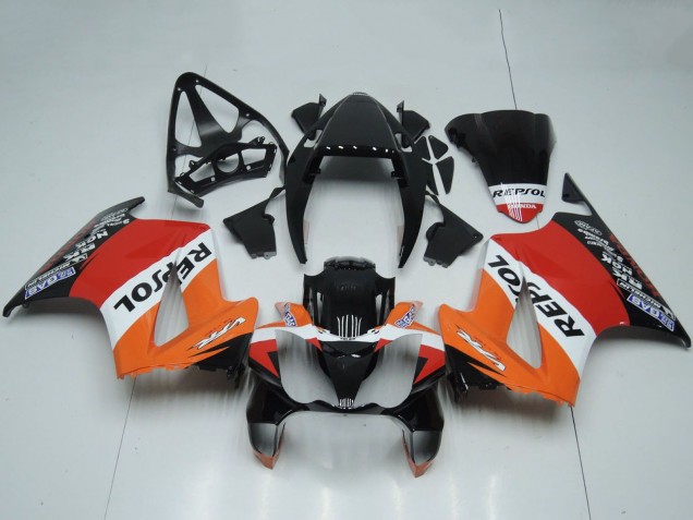 2002-2013 Orange White Red Glossy Black Repsol Honda VFR 800 Motorcycle Fairings