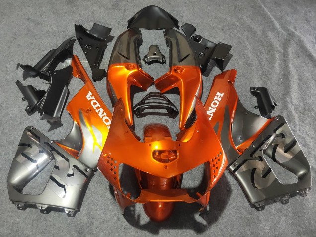 1998-1999 Silver Orange Chrome Honda CBR900RR 919 Motorcycle Fairings