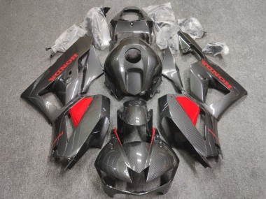 2013-2023 Faux Carbon Fiber Red Honda CBR600RR Motorcycle Fairings