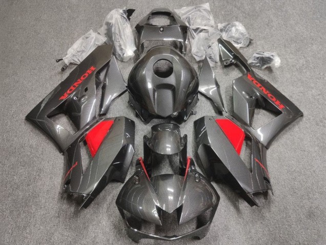 2013-2023 Faux Carbon Fiber Red Honda CBR600RR Motorcycle Fairings