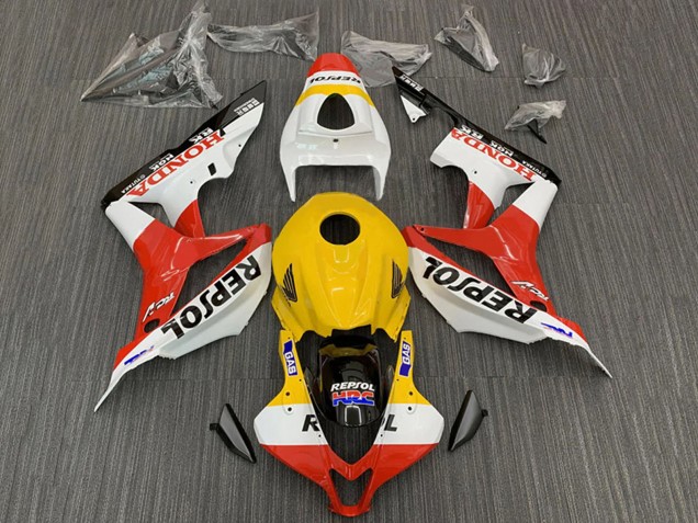 2007-2008 Yellow White Red Glossy Black Repsol HRC Honda CBR600RR Motorcycle Fairings