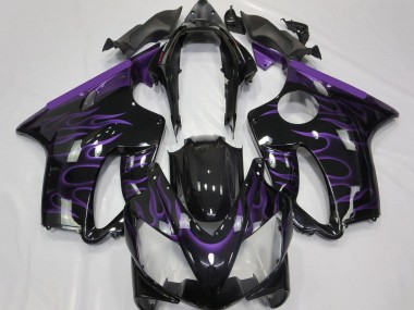 2004-2007 Glossy Black Purple Flame Honda CBR600 F4i Motorcycle Fairings